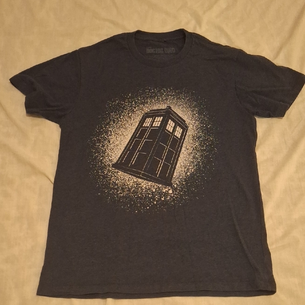 TARDIS Graphic Men's Shirt - Navy Size Small Doctor Who